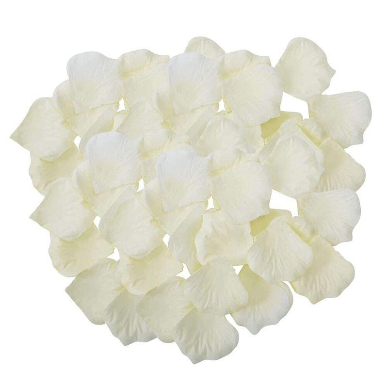 KnR Harmony Rose Petals Ivory 1200pcs Fake Flower Petals Artificial Silk Rose Petals for Girl Wedding Table Centerpieces Romantic Night Valentine's Day Birthday Party Decoration - Image 1